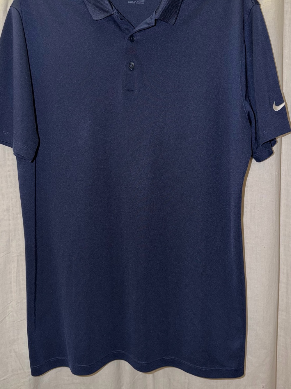 Nike Men’s Navy Polo Shirt with Sleeve Swoosh